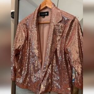 Forever 21‎ Rose Gold Open Front Draped Cardigan Size Small
